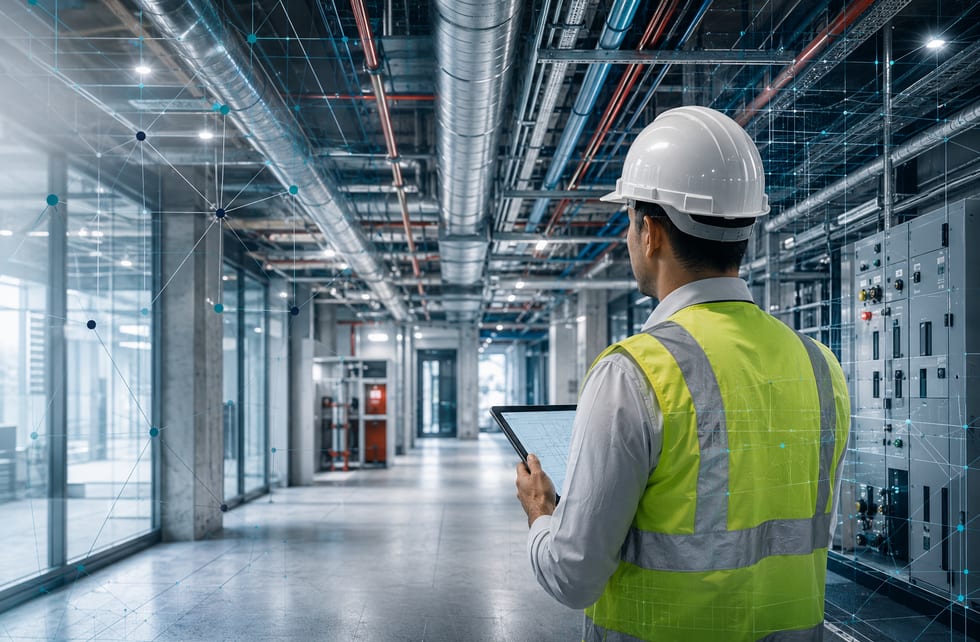 Fachbauüberwachung in technischer Gebäudeumgebung